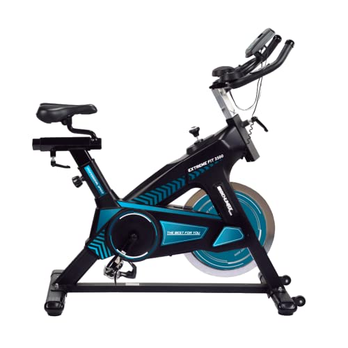 BEHUMAX - Bicicleta indoor Extreme FIt 3500, monitor LCD, volante de 25 kg, SCAN y pulsómetro, manillar y sillín ajustables para entrenar de forma comoda en casa