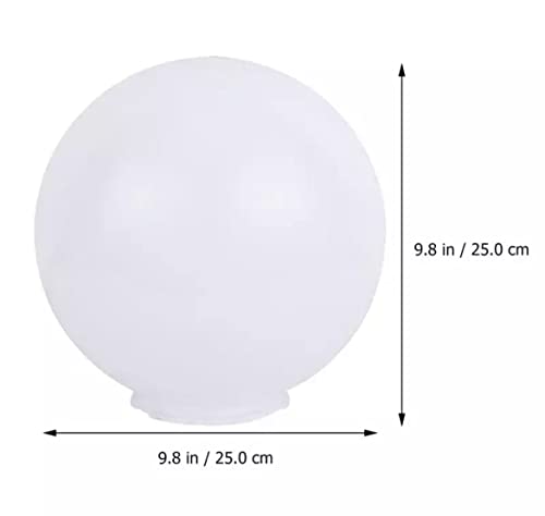 BEL AIR HOME - Sobremuro Exterior Ambiente con Bola de Policarbonato de 25 cm y Portalámparas E-27 en Negro para Bombillas LED-Altura de 37 cm-Iluminación de Calidad y Respetuosa con el Medio Ambiente