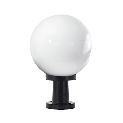 BEL AIR HOME - Sobremuro Exterior Ambiente con Bola de Policarbonato de 25 cm y Portalámparas E-27 en Negro para Bombillas LED-Altura de 37 cm-Iluminación de Calidad y Respetuosa con el Medio Ambiente