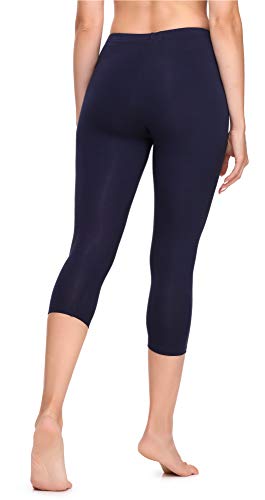 Bellivalini Leggins 3/4 Piratas Mallas Deportivas Capri en Viscosa Mujer BLV50-148 (Azul Oscuro, XS)