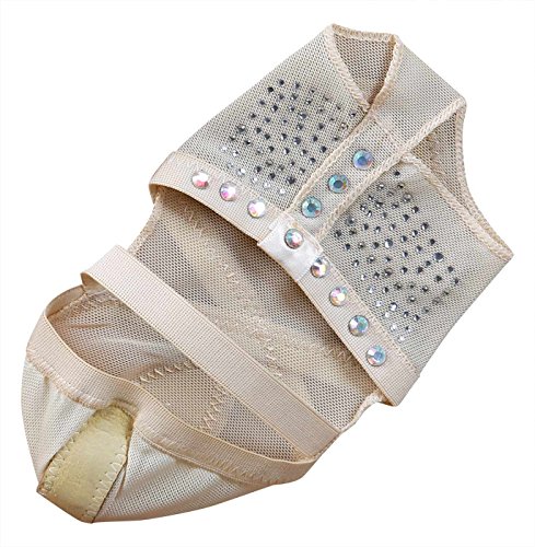 BELLYQUEEN Zapatos Danza del Vientre Calcetines Antideslizantes para Yoga Ballet Baile Descalzo con Adorno Diamante - Beige L 38-39