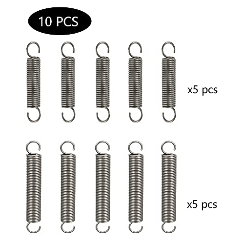 Belvanr Muelle de Tracción 10 Piezas Muelles de Compresión Muelles de Extensión Acero Inoxidable Muelles Pequeño Gancho Doble Tensión de Resorte (Dos especificaciones)