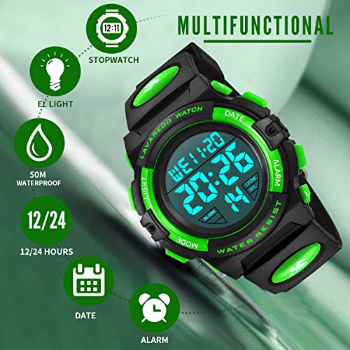 BEN NEVIS Reloj Digital para Niños, Reloj de Los Niños Deporte LED Impermeable Alarma Calendario Luminoso Multifuncional Cronógrafo Reloj de Pulsera para Niños