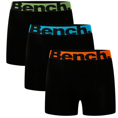 Bench,Ropa interior transpirable para hombre, paquete de 3 calzoncillos tipo bóxer de ajuste clásico, elástico, suave, de algodón, casual, juego de regalo de ropa interior, S, M, XXL, Acción/Surtido