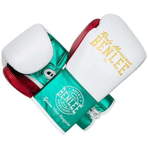 BENLEE Guantes de boxeo de piel Typhoon White/Green/Red 08 oz R