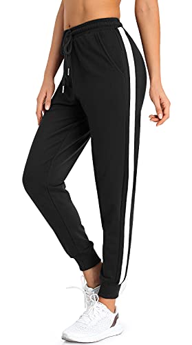 BENNIES Pantalon de Chandal Mujer Algodon Pantalones Mujer Invierno Jogger Pantalones Deportivos Largos Elastica Sweatpants con Bolsillos para Correr Running Casual Fitness Gimnasio Jogging Negro XL