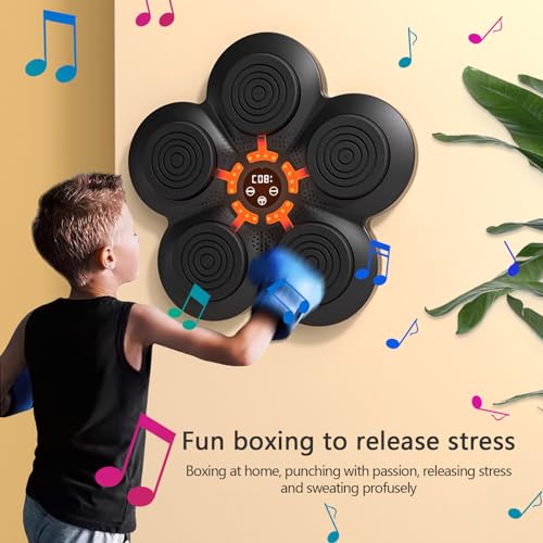 BeNsil Máquina de Boxeo con música Inteligente: máquina de Boxeo electrónica de Pared, máquina de Almohadillas de Boxeo con música, Montaje en Pared para el hogar, Equipo de perforación