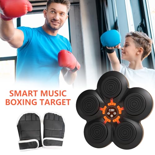 BeNsil Máquina de Boxeo con música Inteligente: máquina de Boxeo electrónica de Pared, máquina de Almohadillas de Boxeo con música, Montaje en Pared para el hogar, Equipo de perforación