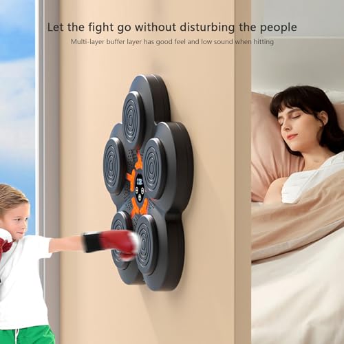 BeNsil Máquina de Boxeo con música Inteligente: máquina de Boxeo electrónica de Pared, máquina de Almohadillas de Boxeo con música, Montaje en Pared para el hogar, Equipo de perforación