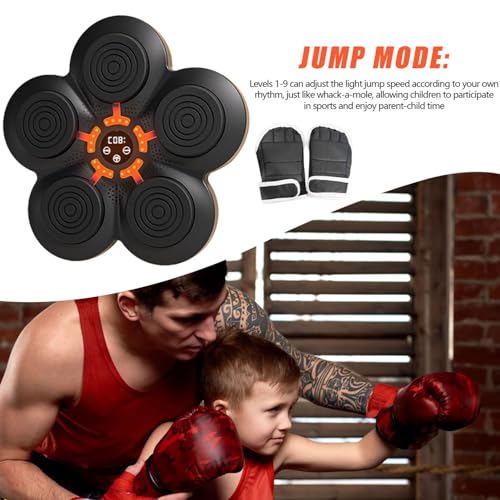 BeNsil Máquina de Boxeo con música Inteligente: máquina de Boxeo electrónica de Pared, máquina de Almohadillas de Boxeo con música, Montaje en Pared para el hogar, Equipo de perforación