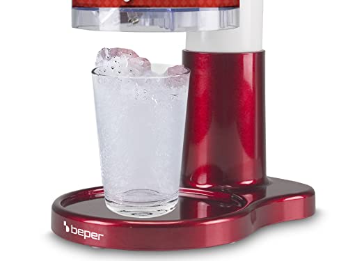 BEPER P102GEL100 Picadora de Hielo, roja, acero inoxidable - Maquina Granizados