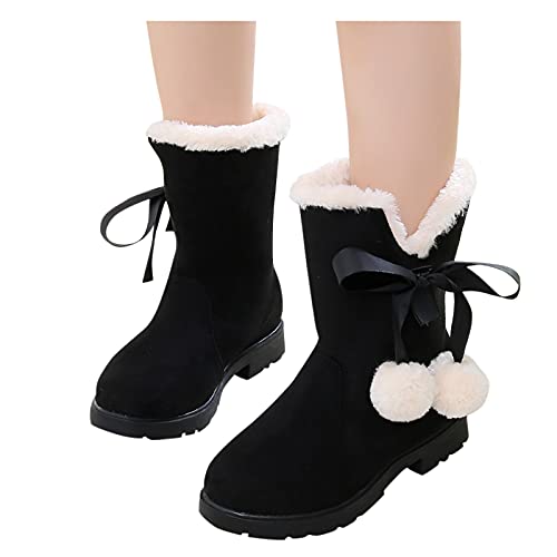 Berimaterry Botines de felpa Niñas 4-12Años Botas de nieve botas Niña invierno rebajas Bonita Zapatos para niñas antideslizantes zapatos princesa niñas zapatos comunion niña botas niña Tobillo