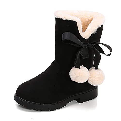 Berimaterry Botines de felpa Niñas 4-12Años Botas de nieve botas Niña invierno rebajas Bonita Zapatos para niñas antideslizantes zapatos princesa niñas zapatos comunion niña botas niña Tobillo