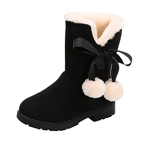 Berimaterry Botines de felpa Niñas 4-12Años Botas de nieve botas Niña invierno rebajas Bonita Zapatos para niñas antideslizantes zapatos princesa niñas zapatos comunion niña botas niña Tobillo