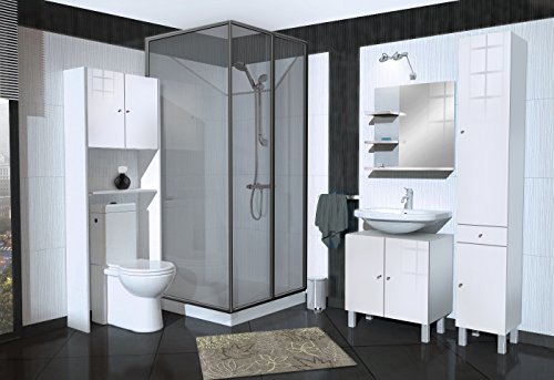 Berlioz Creations Mueble de baño para Debajo del Lavabo, Color Blanco Brillante, 60 x 42 x 65 cm