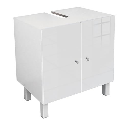 Berlioz Creations Mueble de baño para Debajo del Lavabo, Color Blanco Brillante, 60 x 42 x 65 cm