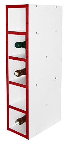 Berlioz Creations – Mueble de Cocina, Almacenamiento para Botellas, Otros, Rojo Brillante, 15,2 x 33,2 x 70 cm