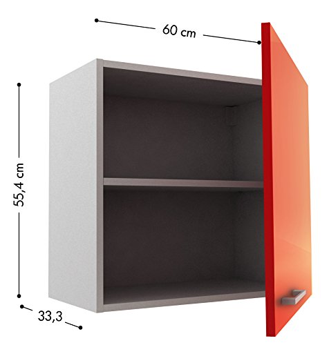 Berlioz Creations – Mueble de Cocina con 1 Puerta, Paneles de partículas, Rojo, 60 x 33,3 x 55,4 cm