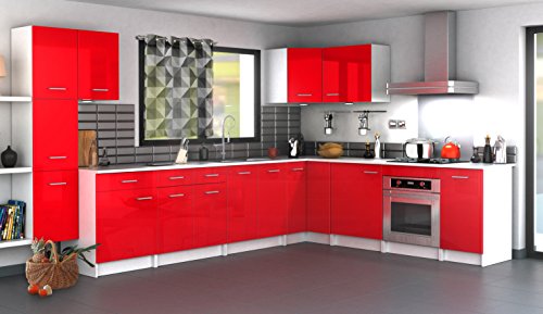 Berlioz Creations – Mueble de Cocina con 1 Puerta, Paneles de partículas, Rojo, 60 x 33,3 x 55,4 cm