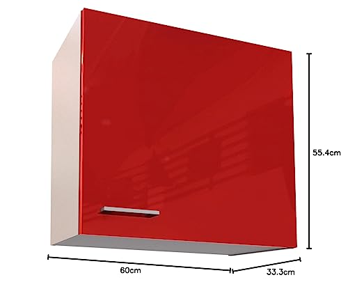 Berlioz Creations – Mueble de Cocina con 1 Puerta, Paneles de partículas, Rojo, 60 x 33,3 x 55,4 cm