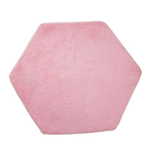 Berrywho Alfombra de Juego Princesa, Alfombra Hexagonal Rosa para Salón, Dormitorio, Guardería y Sala de Juegos Infantil, 140cm x 120cm