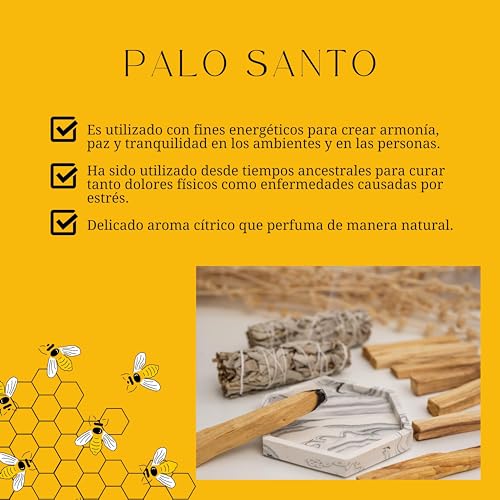 BESOULS 8 Velas de Miel de Abeja y 2 Palo Santo de REGALO | Ritual Mágico de Buena Suerte 11/22 + QR con contenido digital | 100% Cera e Incienso Natural | Hechas a Mano | Sin Parafina 10x2cm