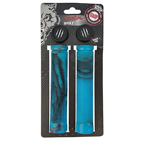 Bestial Wolf RS81MIX, Pareja de Manguitos Especiales para Scooter Freestyle, 155 mm (Azul)