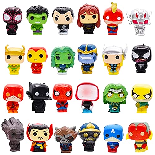 BESTZY Mini Figuras de Avengers, 24 Piezas, Cake Topper de Superhéroes, Figuras para Tartas de Cumpleaños, Juguetes, Suministros para Pastel