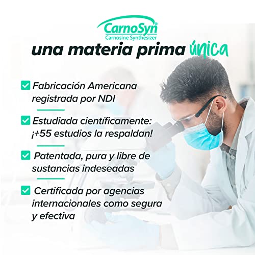 Beta Alanina - Carnosyn® - de HSN | 120 Tabletas para 4 Gramos de Beta-Alanina por Dosis Diaria | Aminoácido en Forma Libre | Con Vitamina B3 | No-GMO, Vegano, Sin Gluten