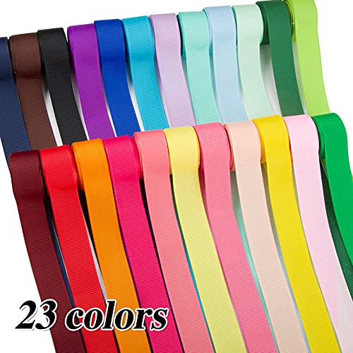 BETESSIN 46m Cintas Grosgrain de 23 Color Cintas Decorativas 16mm Cintas Ribbon Tela para Costura Manualidad Regalos Navidad Cumpleaños Boda Fiesta Embalaje Regalos