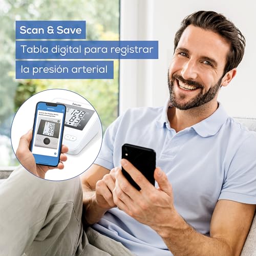 Beurer BM 27 Tensiómetro de brazo digital con control de ajuste del manguito, brazalete de 22-42 cm, indicador de riesgo, detección de arritmias, mensaje en caso de errores de aplicación