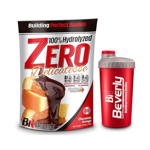 Beverly Zero Delicatesse | Proteina hidrolizada whey al 85% de concentración | Chocolate Naranja | 1 kg | Masa Muscular y Fuerza | Dieta Halal | Mezclador gratis