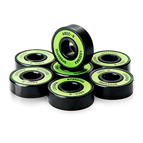 BEXTREME-Rodamientos ABEC 9 Chrome Alta precisión Cojinetes 22x8x7 Milímetros Acero Cromado bajo coeficiente fricción para Skateboard Longboard Patines Patinete Skate Bolas 608