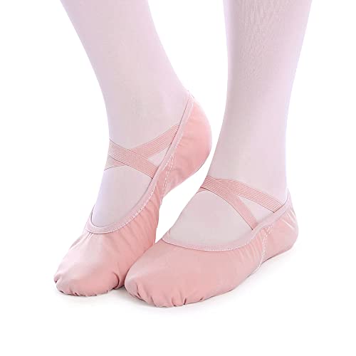 Bezioner-Shop Zapatillas de Ballet Canvas Dance Zapatos Split (Negro y Rosa Claro) Le recomendamos Que Elija uno (1) Tamaño Más Grande Que su Tamaño Normal del Zapato (22 EU, Rosa)