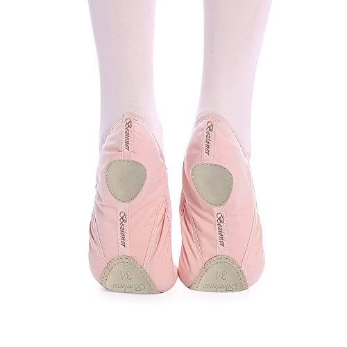 Bezioner-Shop Zapatillas de Ballet Canvas Dance Zapatos Split (Negro y Rosa Claro) Le recomendamos Que Elija uno (1) Tamaño Más Grande Que su Tamaño Normal del Zapato (22 EU, Rosa)