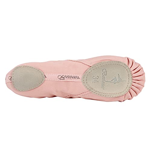 Bezioner Zapatillas de Ballet Canvas Dance Zapatos Split Único Rosa 37