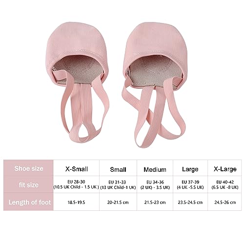 Bezioner Zapatillas de Danza Zapatos Media Punta de Ballet y Gimnasia para Mujer y Niña Rosa X-Small