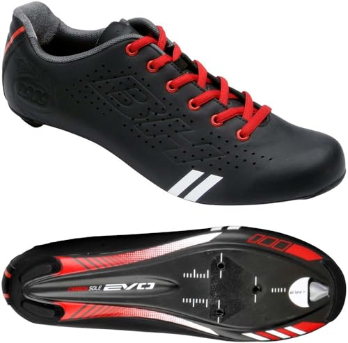 BH Zapatillas Carretera EVO Road Vintage Negro-Rojo (Negro, 43)