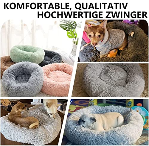 Bibykivn Cama para Mascotas, Cama para Gatos, Camas de Gato Perros de Donut con Parte Inferior Antideslizante, Cómoda y Lavable Cama de Gato para Gatos Perros Pequeños y Medianos (70×70CM,Gris oscuro)