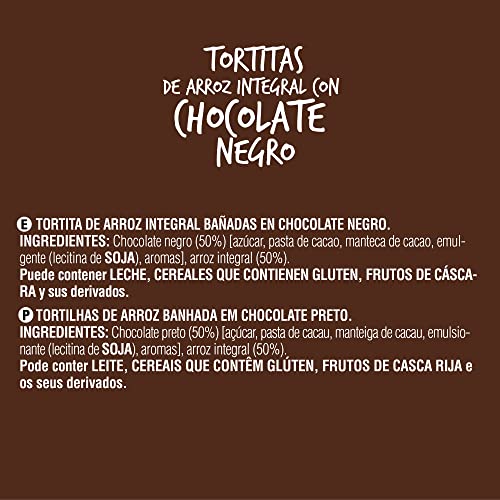 Bicentury - Tortita de arroz integral con chocolate negro (14 unidades)