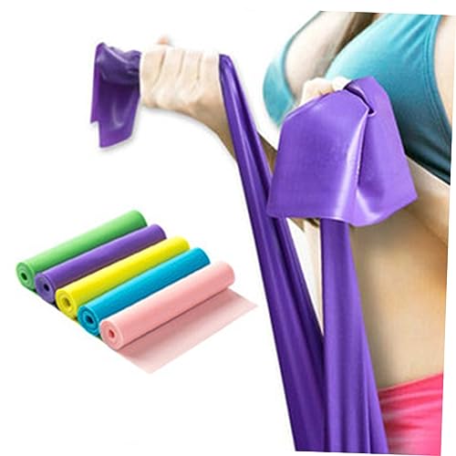 Biceps Pilates Resistance Band músculos Abdominales abs Ballet Yoga Banda elástica Bandas de Entrenamiento emulsión Banda de Resistencia Banda de Fitness Hombres y Mujeres Púrpura