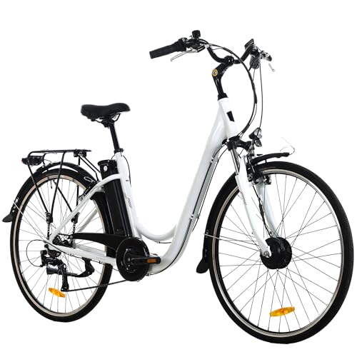 Bicicleta Electrica, 28'' Bici Electrica con Batería Extraíble de 36V 10.4Ah, Welocidad Máxima 25 km/h Bici Electrica, Shimano 7 Velocidad, Alcance hasta 35-90 km, Ebike Hombres Mujeres