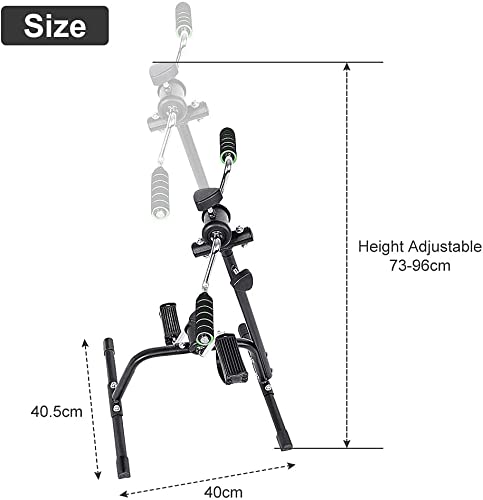 Bicicleta est¨¢tica plegable, bicicleta de ejercicios con brazo plegable, pierna, bicicleta magn¨¦tica para ejercicios con mango de espuma antideslizante15.7 x 15.9 pulgadas