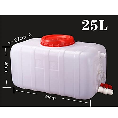 Bidón para agua Cubos De PláStico De Calidad Alimentaria Con Grifo Gran Capacidad Contenedores Tanques De Almacenamiento De Agua DoméSticos Rectangular Blanco Grandes DepóSitos De Agua(Size:25L)