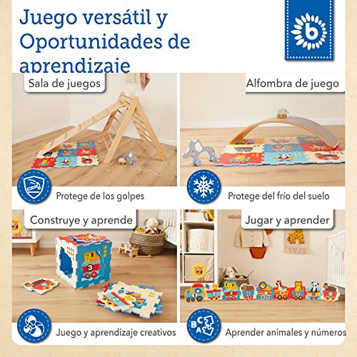 Bieco Alfombra Puzzle Bebe | 19 Piezas Puzzle Suelo Bebe | Alfombra Bebe Puzzle | Puzzle Alfombra para Suelo Niños Parque Infantil Piezas Suelo Acolchado Bebe Suelo para Bebes Acolchado Suelo Puzzle