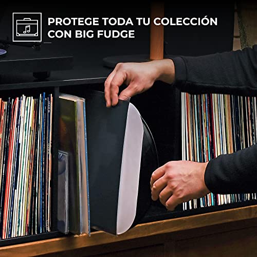 BIG FUDGE Fundas Interiores para Discos de Vinilo - 30cm x 50 uds. - Fundas de Papel de Alto Gramaje y sin Ácido para Vinilos - Funda Protectora Antiestática para LP y Sencillos