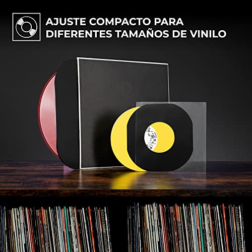 BIG FUDGE Fundas Interiores para Discos de Vinilo - 7 Pulgadas x 50 uds. - Edición Especial Negra Pesada y sin Ácido - Funda Delgada Antiestática para Vinilos LP y Singles