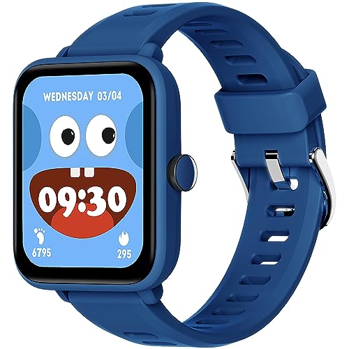 BIGGERFIVE Pulsera Actividad Niños Niñas 3 a 14 años, Reloj Inteligente con Podómetro, Frecuencia cardíaca, Resistente al Agua 5 ATM, Monitor de Sueño, Despertador, Juegos de Rompecabezas