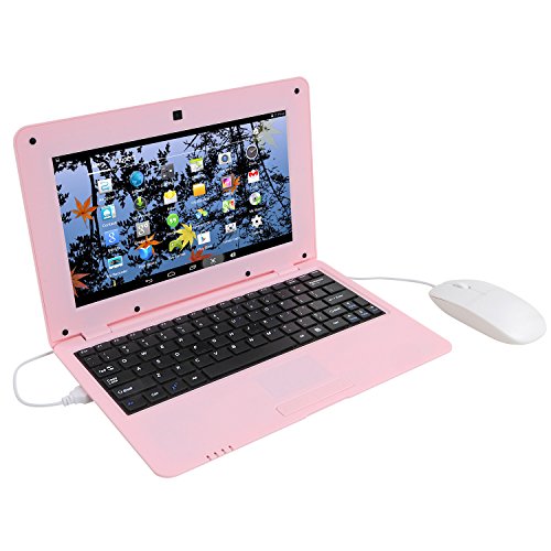 Bigmachine Portátil de 10 Pulgadas Android 6.0 Quad Core portátil Mini Netbook 8 GB WiFi Webcam Netflix Youtube Google Flash Ultra Delgado(Rosado)