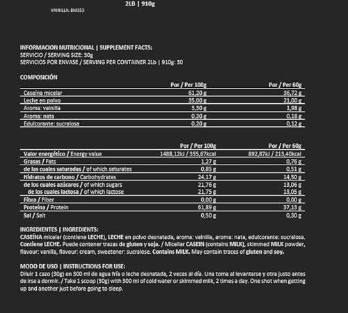 BigMan | Casein Pro Micellar 907Gr (Chocolate) | Proteína de Asimilación Lenta | Para Antes de Dormir | Crecimiento y Recuperación Muscular por la noche |